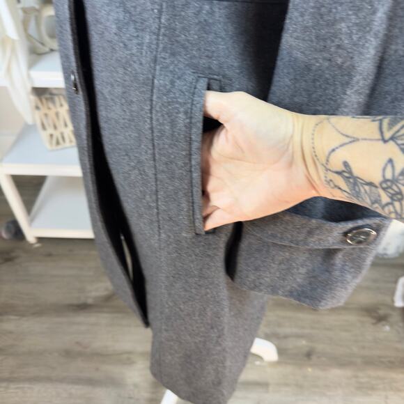 Kenneth Cole size 10 gray wool Peacoat, classic, wool blend office career SI-051 - Picture 7 of 13